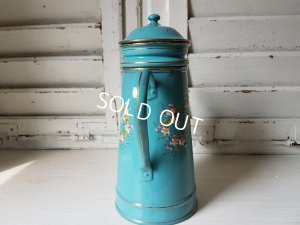 画像4: ホーロー製手描き花柄コーヒーポット