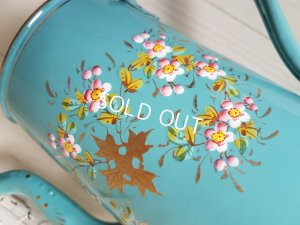 画像10: ホーロー製手描き花柄コーヒーポット