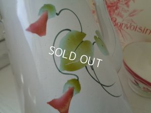 画像2: ホーローアールヌーボー花柄コーヒーポット