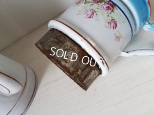 画像11: ホーロー手描きローズ柄コーヒーポット