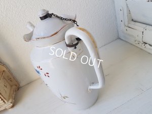 画像2: ホーロー白小鳥柄コーヒーポット