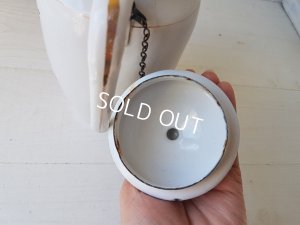 画像6: ホーロー白小鳥柄コーヒーポット