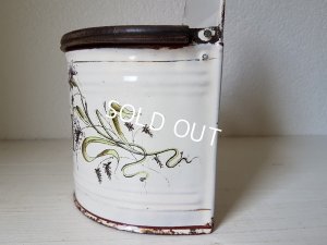 画像2: 白ホーロー花柄フラワー缶