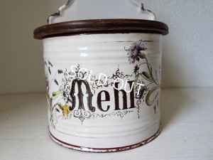 画像3: 白ホーロー花柄フラワー缶