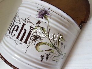 画像6: 白ホーロー花柄フラワー缶