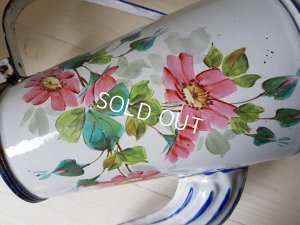 画像3: ホーロー白手描き花柄コーヒーポット