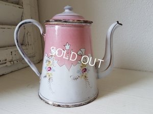 画像4: ホーローピンクローズ柄コーヒーポット