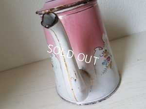 画像9: ホーローピンクローズ柄コーヒーポット