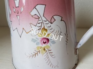 画像10: ホーローピンクローズ柄コーヒーポット