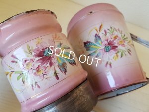 画像7: ホーローピンク花柄手描きコーヒーポット