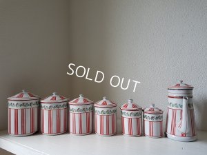 画像8: BB赤ストライプローズガーランドキャニスターとポット