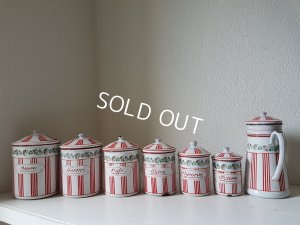 画像10: BB赤ストライプローズガーランドキャニスターとポット