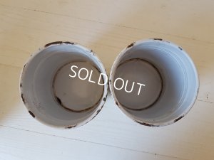 画像3: ホーロー白手描きローズとパンジー柄キャニスター