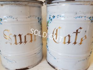 画像4: ホーロー白手描きローズとパンジー柄キャニスター