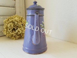 画像12: パープルホーローローズ柄コーヒーポット