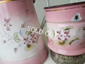 画像5: ホーローピンクすみれ柄コーヒーポット