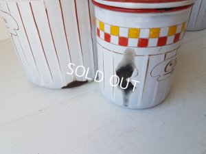 画像12: BB赤とイエロー格子柄キャニスターセット