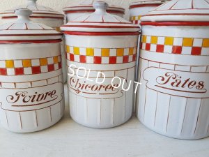 画像6: BB赤とイエロー格子柄キャニスターセット