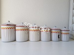 画像5: BB赤とイエロー格子柄キャニスターセット