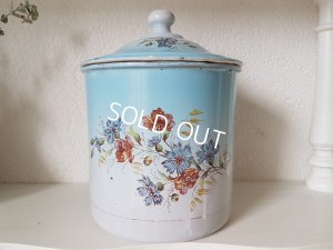 画像4: ホーローブルーのぼかし花柄Cafeキャニスター