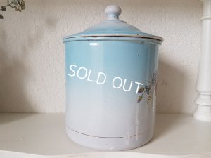 画像5: ホーローブルーのぼかし花柄Cafeキャニスター