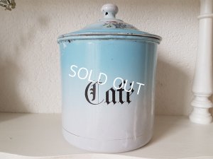 画像6: ホーローブルーのぼかし花柄Cafeキャニスター