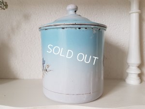 画像7: ホーローブルーのぼかし花柄Cafeキャニスター