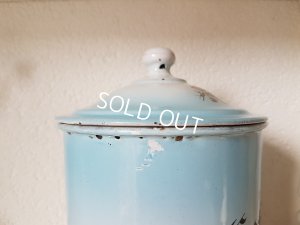 画像8: ホーローブルーのぼかし花柄Cafeキャニスター