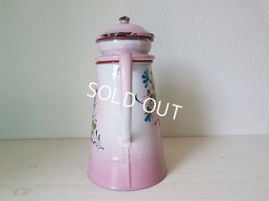 画像3: ホーローピンク手描きコーヒーポット