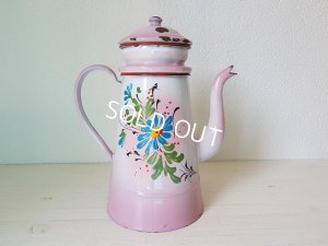 画像4: ホーローピンク手描きコーヒーポット