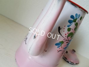 画像10: ホーローピンク手描きコーヒーポット