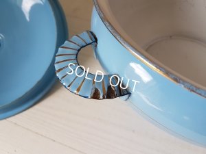 画像6: ホーローブルーローズ柄手描きスーピエール