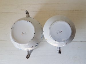 画像13: ホーロー手描き花柄ティーセット