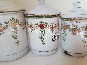 画像6: アンティークホーローローズ柄キャニスター