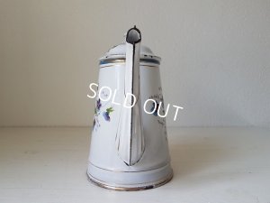 画像8: ホーロー白すみれ柄コーヒーポット