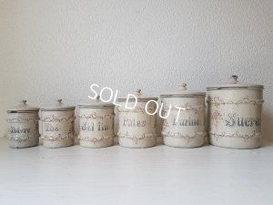 画像3: アンティークホーロー小花柄キャニスター