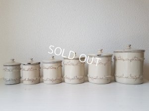 画像6: アンティークホーロー小花柄キャニスター