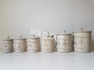 画像7: アンティークホーロー小花柄キャニスター