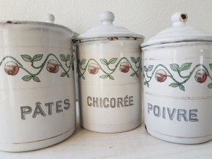 画像8: アンティ―クホーローローズ柄キャニスター