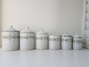 画像6: アンティ―クホーローローズ柄キャニスター