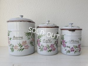 画像2: アンティ―クホ―ロ―花柄キャニスター