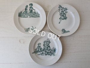 画像2: アンティ―ク陶器おままごとプレートセットB