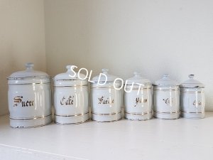 画像10: アンティ―ク白キャニスター6P