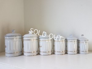 画像13: アンティ―ク白キャニスター6P