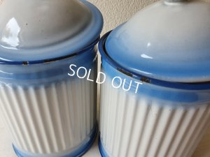 画像3: アンティークホーロー花柄キャニスター