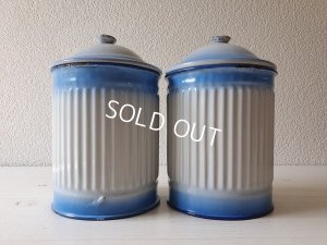 画像9: アンティークホーロー花柄キャニスター