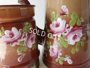 画像2: アンティークホーローローズ柄コーヒーポット