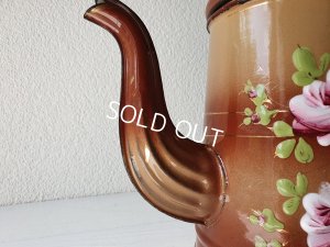 画像4: アンティークホーローローズ柄コーヒーポット