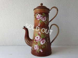 画像16: アンティークホーローローズ柄コーヒーポット