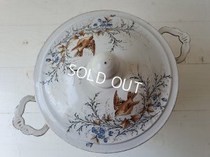 画像4: アンティークホーロー小鳥柄スーピエール